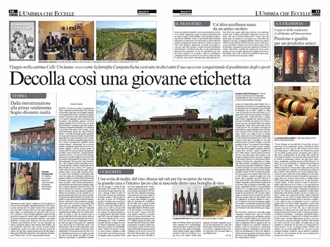 “L’Umbria che Eccelle” premia la cantina Colle Uncinano